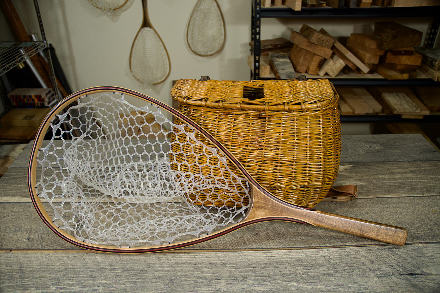 Hawaiian Koa Landing Net - Long Handle