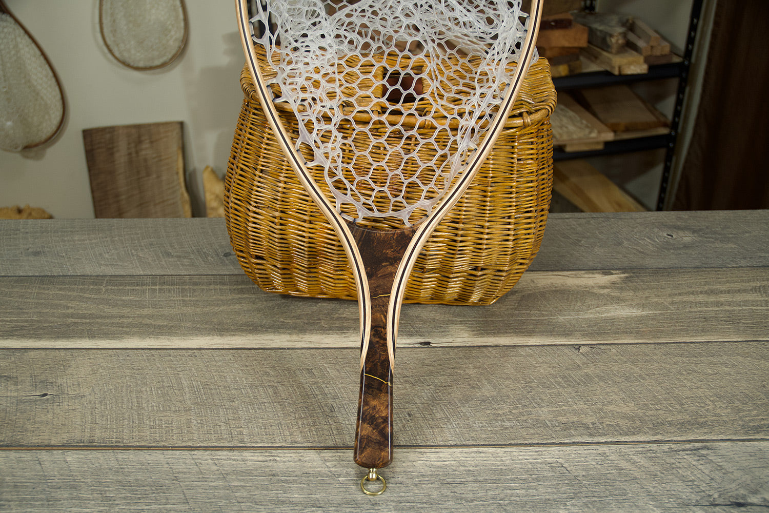 Hawaiian Koa Landing Net - Short Handle