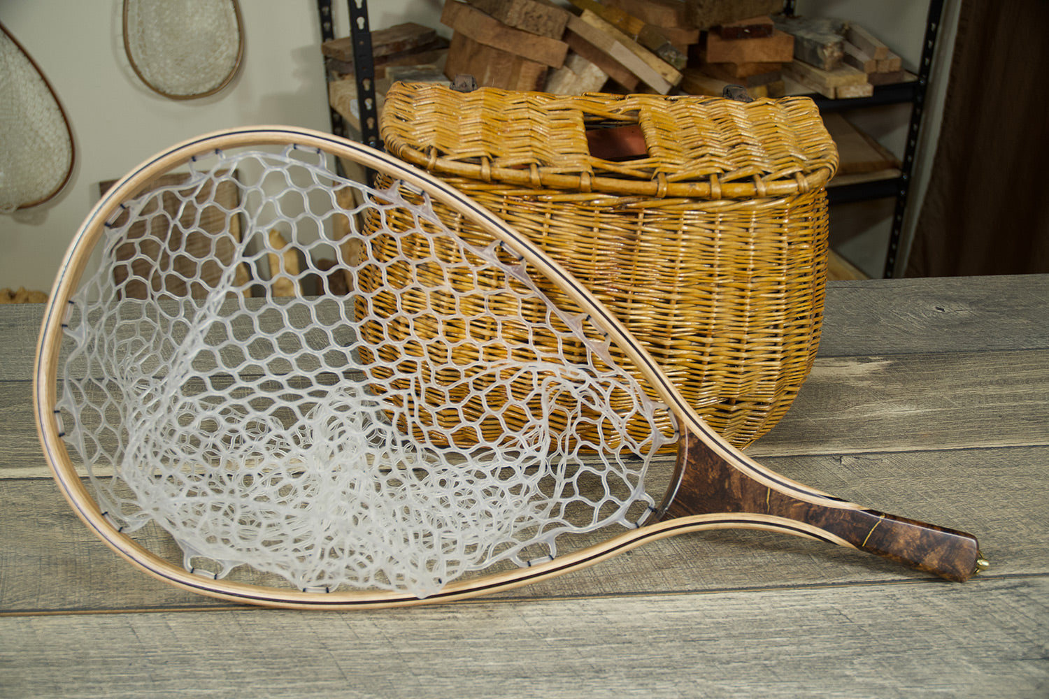 Hawaiian Koa Landing Net - Short Handle
